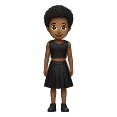 Boy with a black skirt and a black crop top sticker