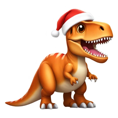 Trex with a Santa hat sticker