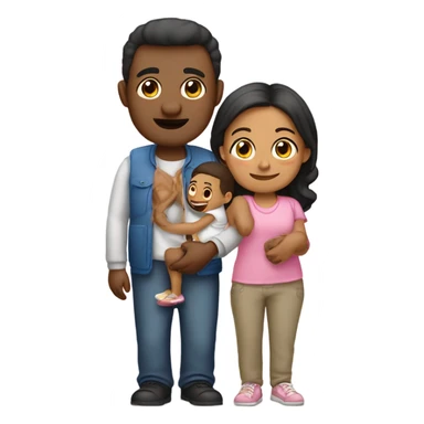 Papa mamá hija hijo sticker