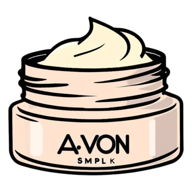 face cream jar with AVON logo sticker