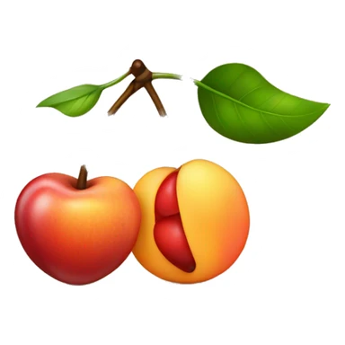 cherry and peach with "VS" between sticker