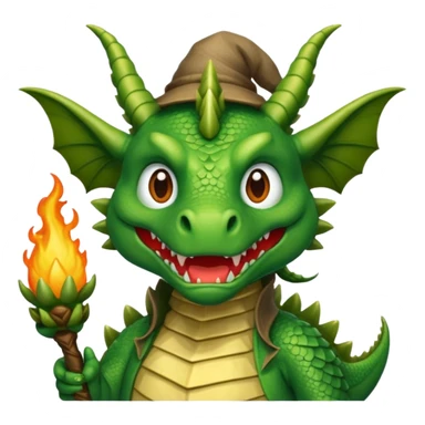 ein Drache mit einem Zauberstab in der Hand  und einem Hud  auf dem kopf und ein schnurbard auf dem gesicht sticker