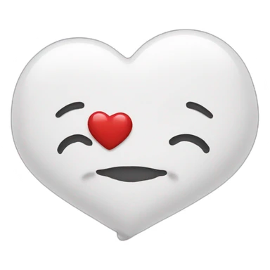 kisses with a white heart sticker