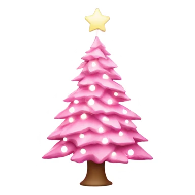 Pink Christmas tree with white lights  sticker