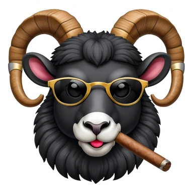 Big Black ram sunglasses head smoking cigar sticker