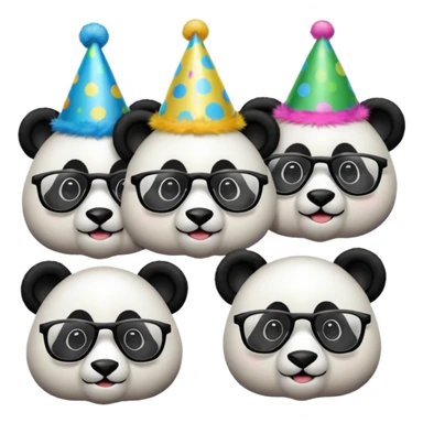 pands with party hats and opticals sticker