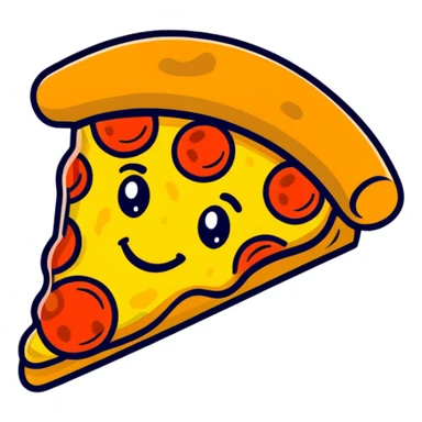 Cute pizza slice sticker