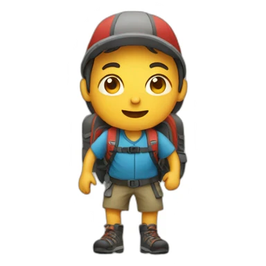 person hiking sticker