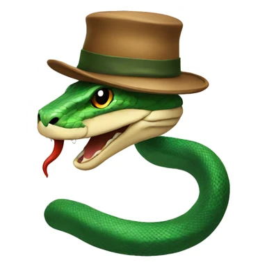 Snake with a hat sticker