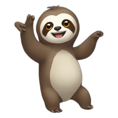 Anime Sloth waving sticker