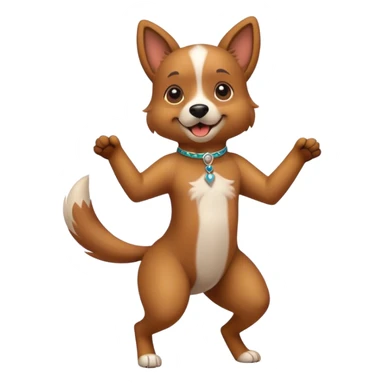 dog dancing with two legs sticker