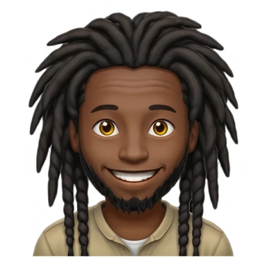 man with dreadlocks and black skin sticker