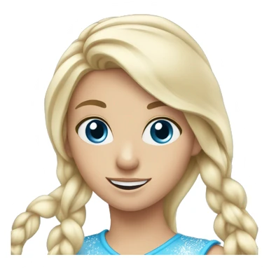 Ice skating blonde blue eyed girl sticker