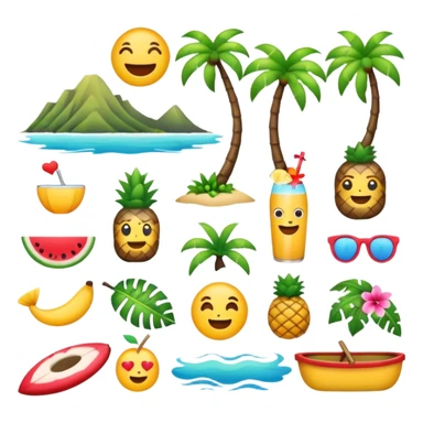 Emoji thème Hawaii sticker