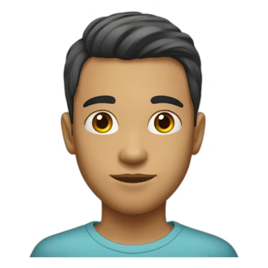 Garçon cheveux noird court lisse sticker