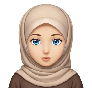 Turkish beautiful finish Konya girl blue eyes with hijab and cultured dress sticker