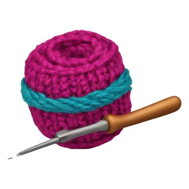 Crochet hook and ball of yarn sticker