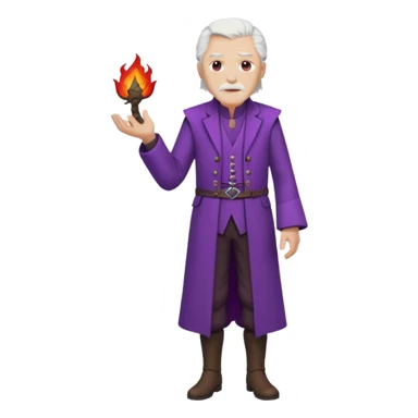 purple eyed white haired old man standing in Targaryen themed clothes, full body  sticker
