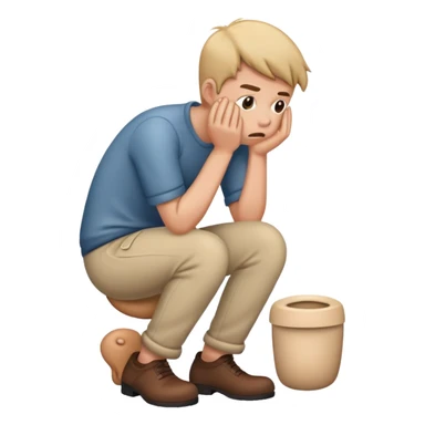 Person pooping there pants sticker