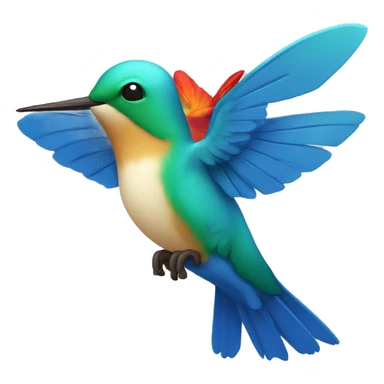 Colibri azul con las alas abiertas sticker