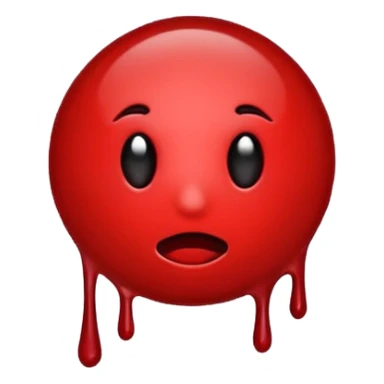 blood emoji that is a mix or red & black sticker