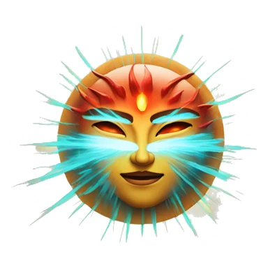 red sun rays god sticker