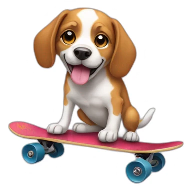 dog on a skateboard sticker