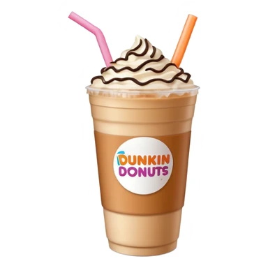 Dunkin’ Donuts iced latte with a carton of coffee milk next to it sticker
