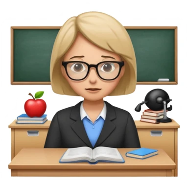 exhausted teacher in a bustling classroom sticker