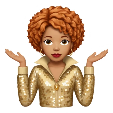 Macy Gray from Mary Mary with reddish blonde hair, cream sequin outfit sticker