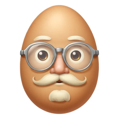 uovo con baffi e occhialino epoca sticker