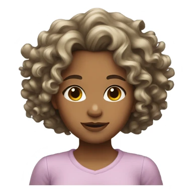 girl with curly hair on the bottom wavy hair on the top sticker