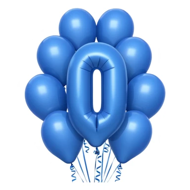the number one 1 in blue balloons sticker