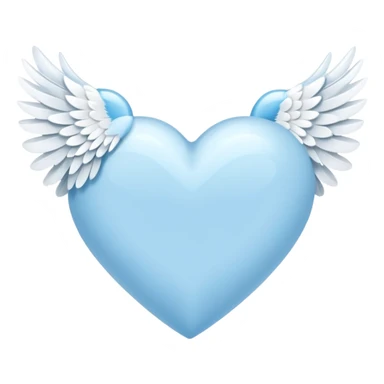 light sky blue heart with a wing on the right sticker