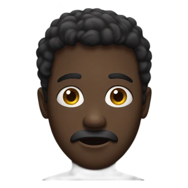 Black confused face sticker