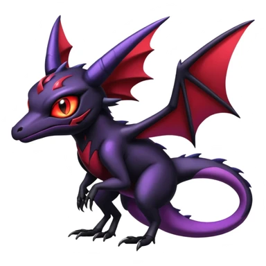 Shiny Epic Badass Edgy Dark Gothic Noibat-Salandit-Salazzle-Noivern-Nargacuga-Litten-Hybrid sticker