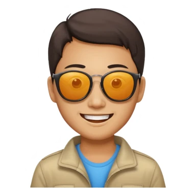 Photorealistic Chinese tourist wearing sunglasses sticker