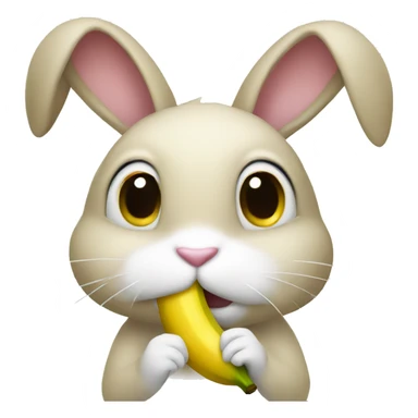Bunny eating banana sticker