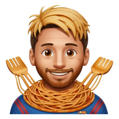 spaghetti in messi's face sticker