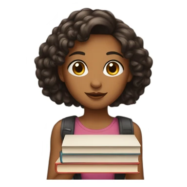 A beautiful girl with books sticker
