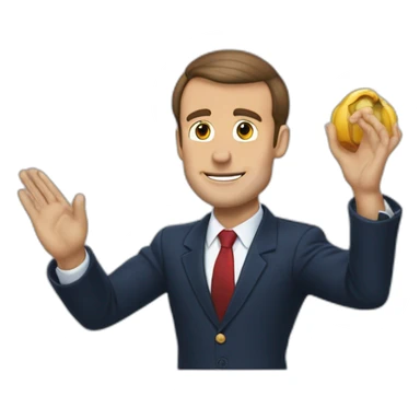 Macron qui se sert la main avec Marine lepene sticker