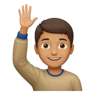 boy raising his hand sticker