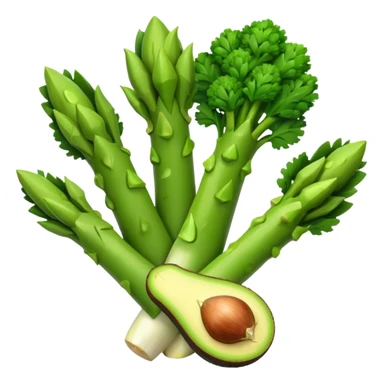 asparagus,avocado, broccoli, garlic sticker