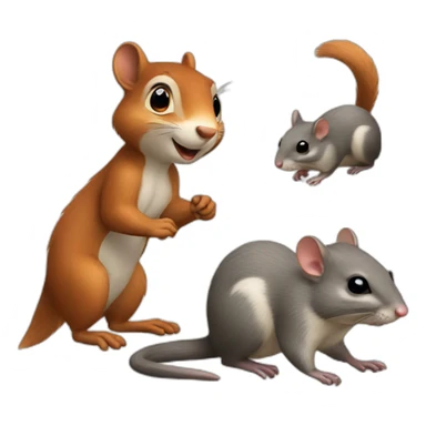 squirrel and rat sticker