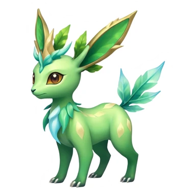 Exotic Rare Shiny Epic Ethereal Leafeon-Meganium-Amaura-Dragonair-hybrid, full body sticker