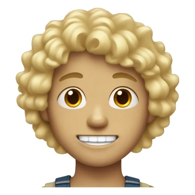 blonde boy with fluffy hair and braces  sticker