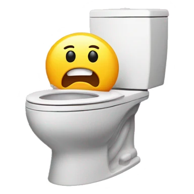 Toilet with a face popping out of it sticker