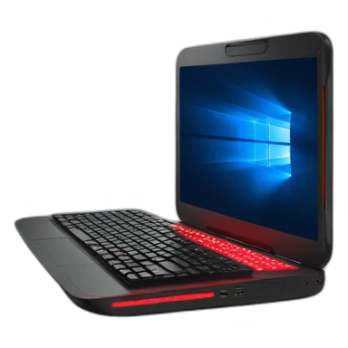 portable pc with red led keyboard sticker