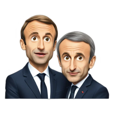 Emmanuel Macron qui fait un bisou à Éric Zemmour sticker
