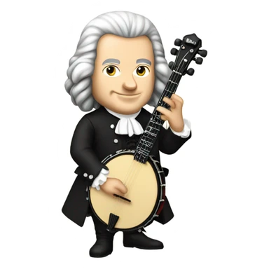 Johann Bach chibi standing Banjo  sticker